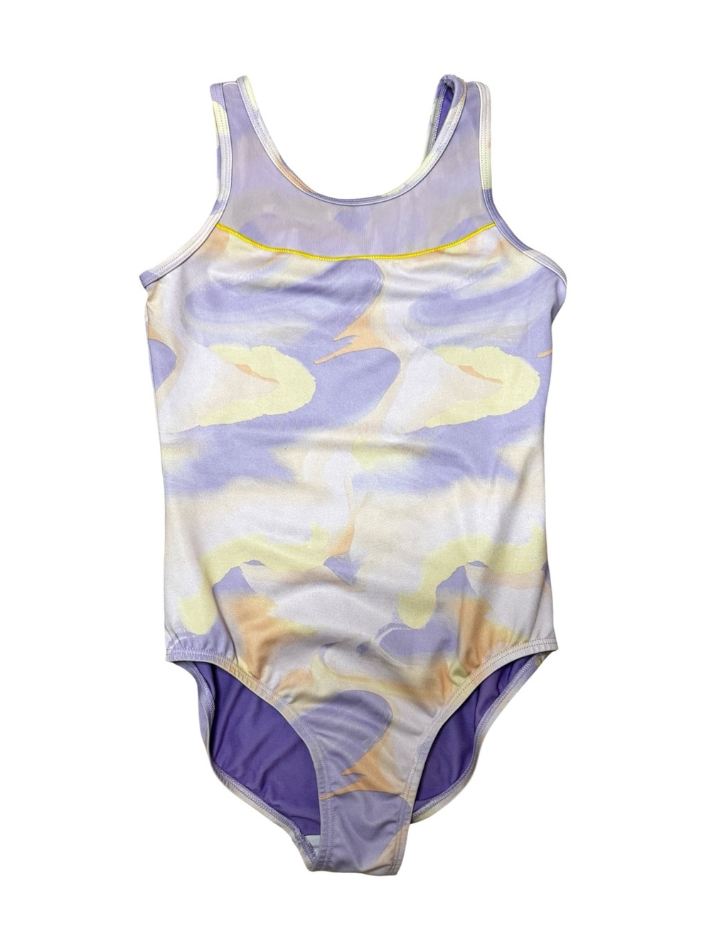 Cat & Jack Girls Gymnastics Leotard Size 10-12 Purple Yellow Peach Dance - Picture 2 of 8